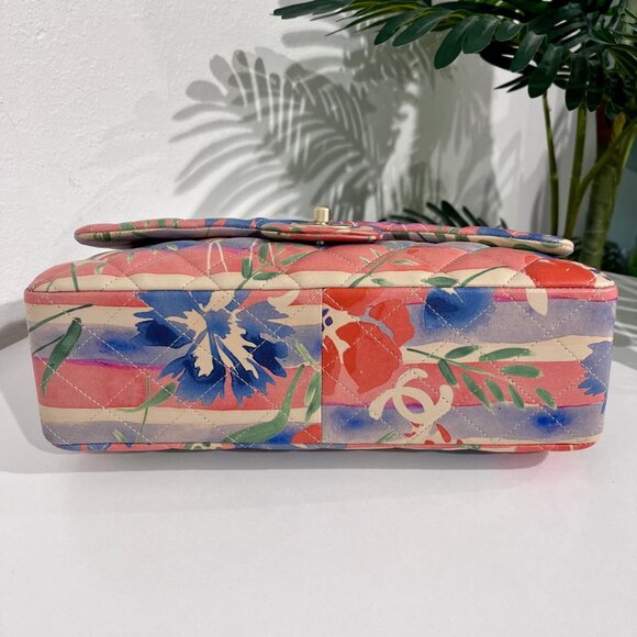 Watercolor Floral Jumbo Classic Single Flap Bag - Picture 7 of 16